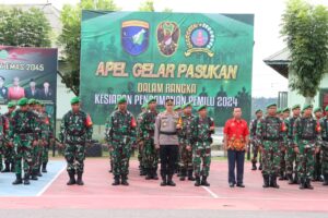 Dandim 1204 / Sanggau Ikuti Apel Kesiapan Pengamanan Pemilu Dipimpin Oleh Danrem secara Virtual