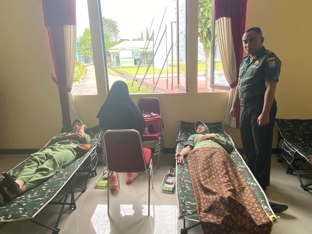 Sambut Hari Juang Kartika, Kodim 1204 / Sanggau Gelar Bhakti Sosial Donor Darah