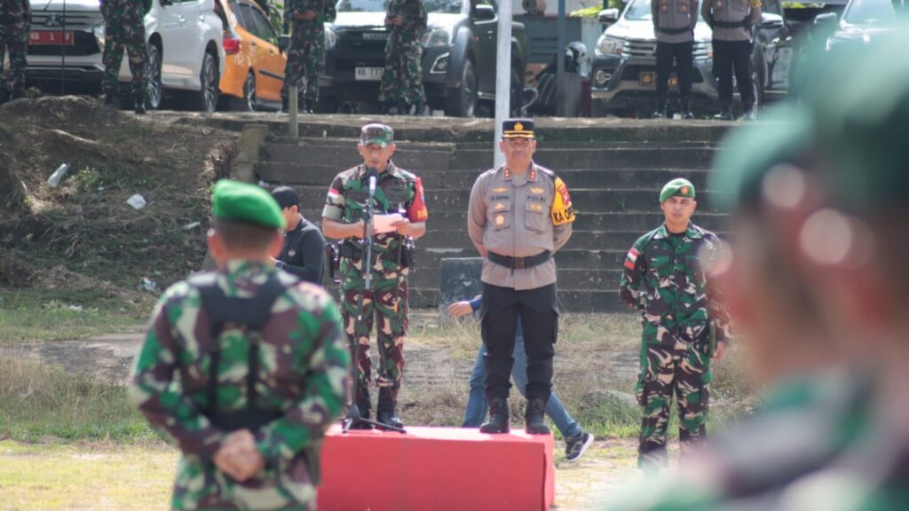 Dandim 1204 Sanggau Bersama Kapolres Sekadau Pimpin Apel Gelar Pasukan PAM VVIP Kunjungan Presiden RI