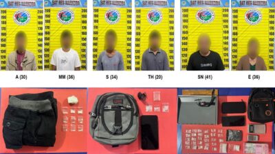 Polsek Toba Amankan Enam Pelaku Narkoba di Tiga Lokasi Berbeda, 41 Paket Sabu Disita