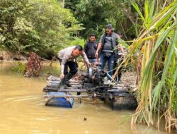 BREAKING NEWS | Polsek Sekayam Tertibkan Dugaan PETI di Sungai Kayan